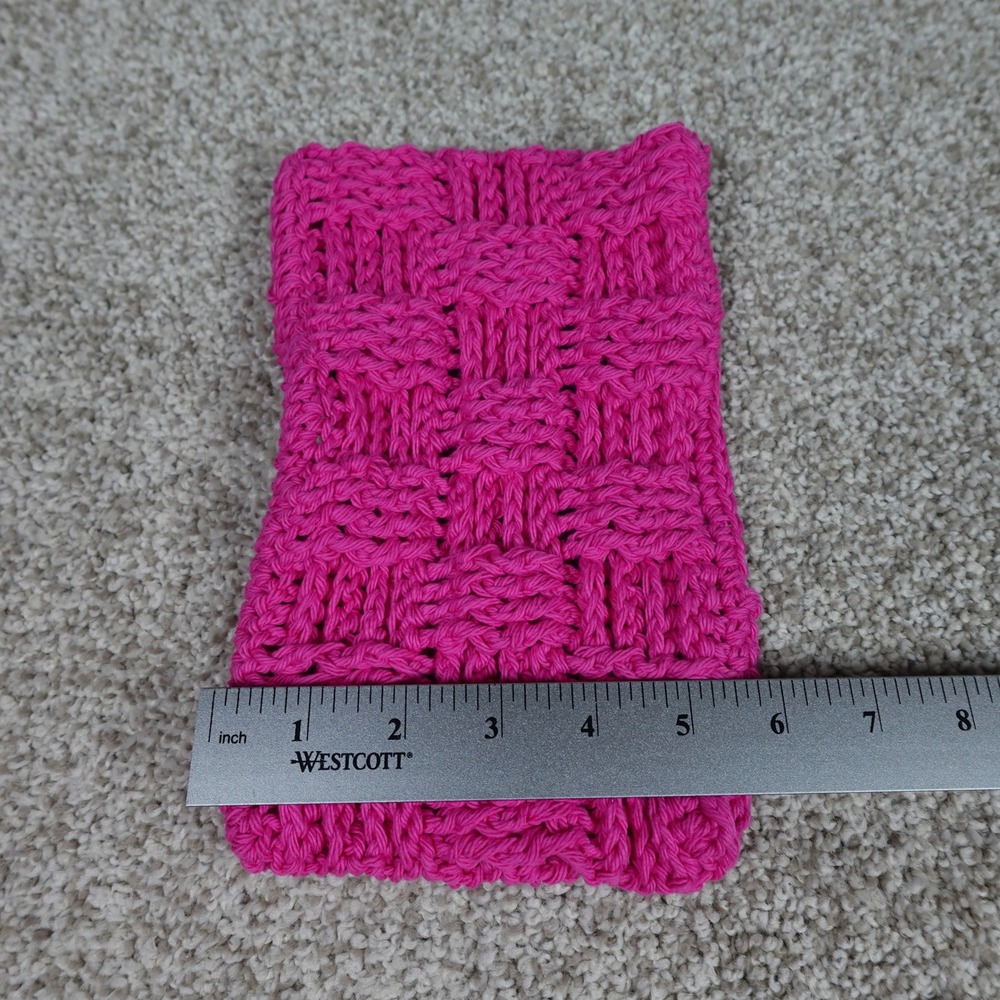 Handmade Pink Crochet Reusable Mop Cover for Swiffer Sweeper Basketweave Pad - Picture 5 of 5